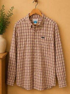 Columbia Sportswear Plaid Long Sleeve Button-Up Shirt Size Large